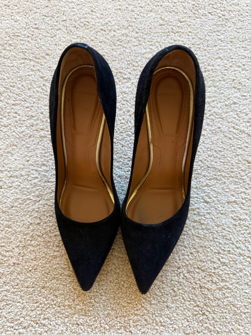 Givenchy Women's Black Suede Pointed-Toe High Heels